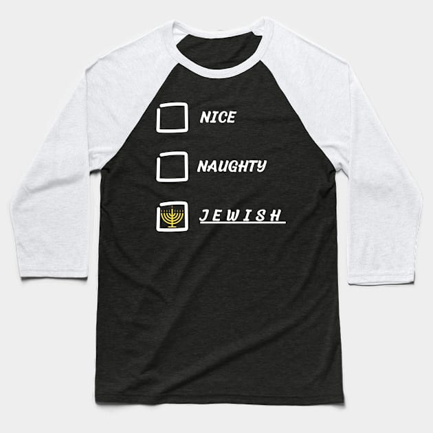 Nice naughty jewish Baseball T-Shirt by vaporgraphic